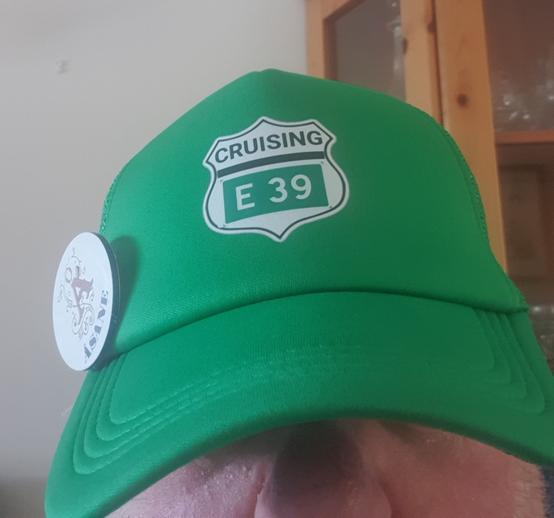 Cap.Den grønne E39  capen.  Passer alle pris kr 135,- + porto